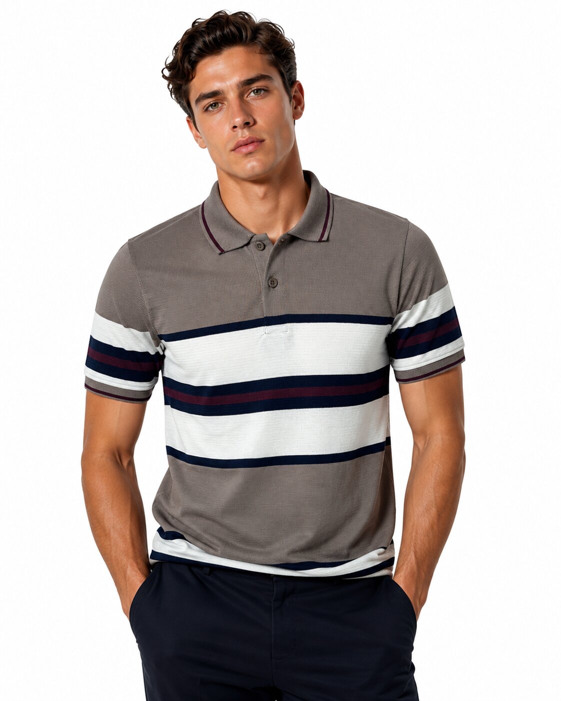 Men’s Premium Horizontal Stripe Polo T-shirt