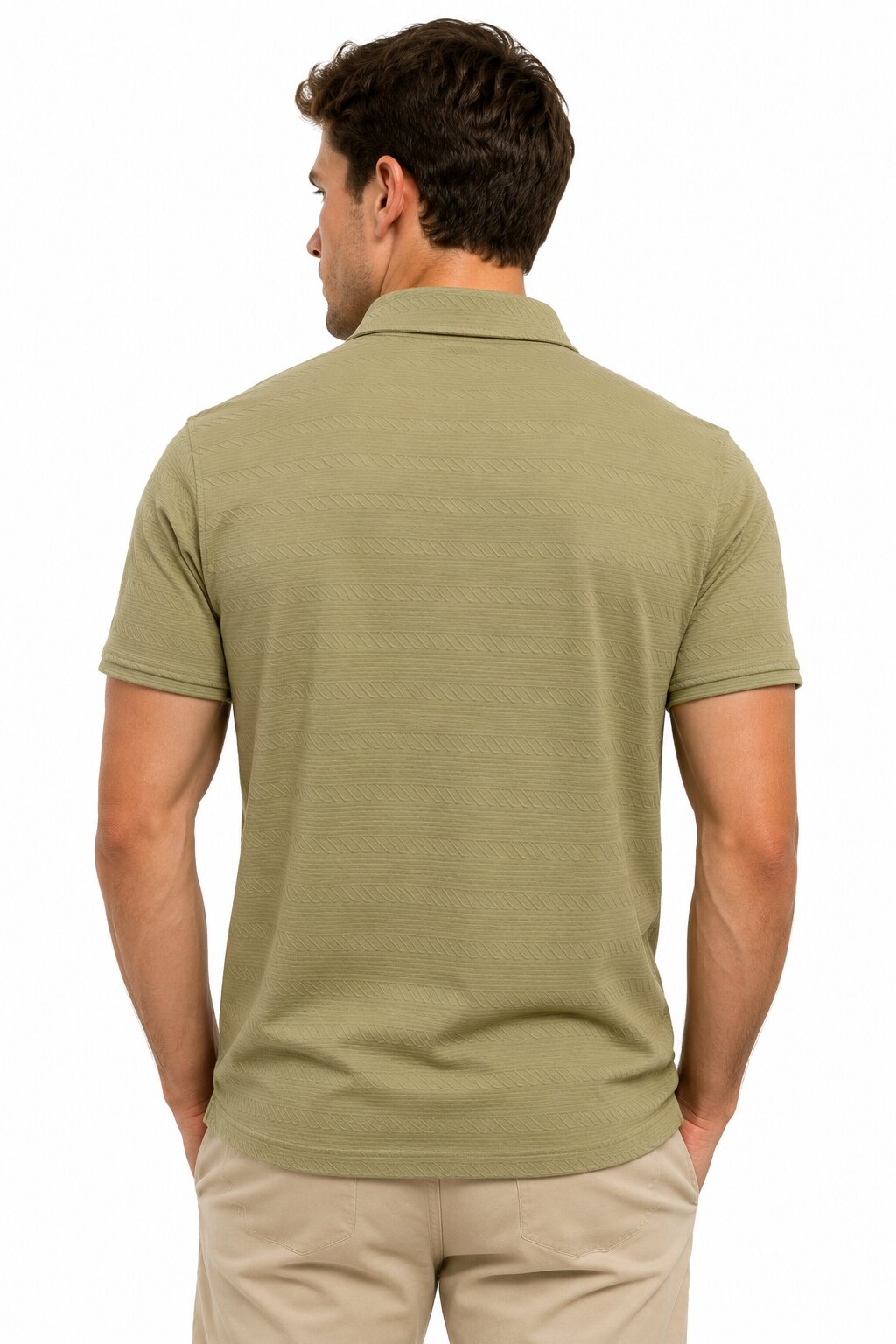 Men’s Premium Textured Jacquard Polo T-shirt