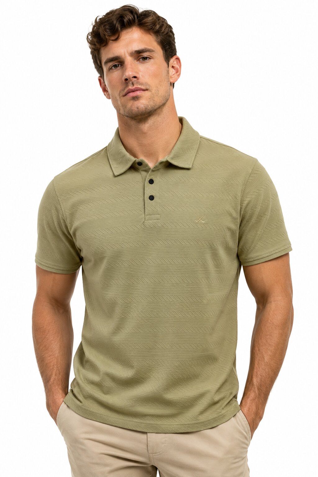 Men’s Premium Textured Jacquard Polo T-shirt