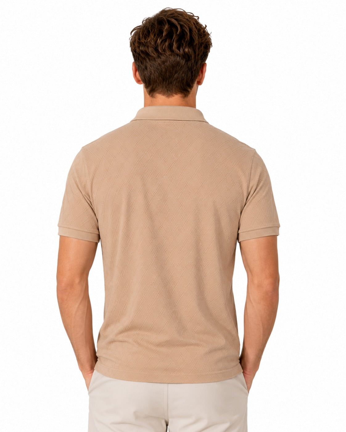 Men’s Textured Jacquard Polo T-Shirt